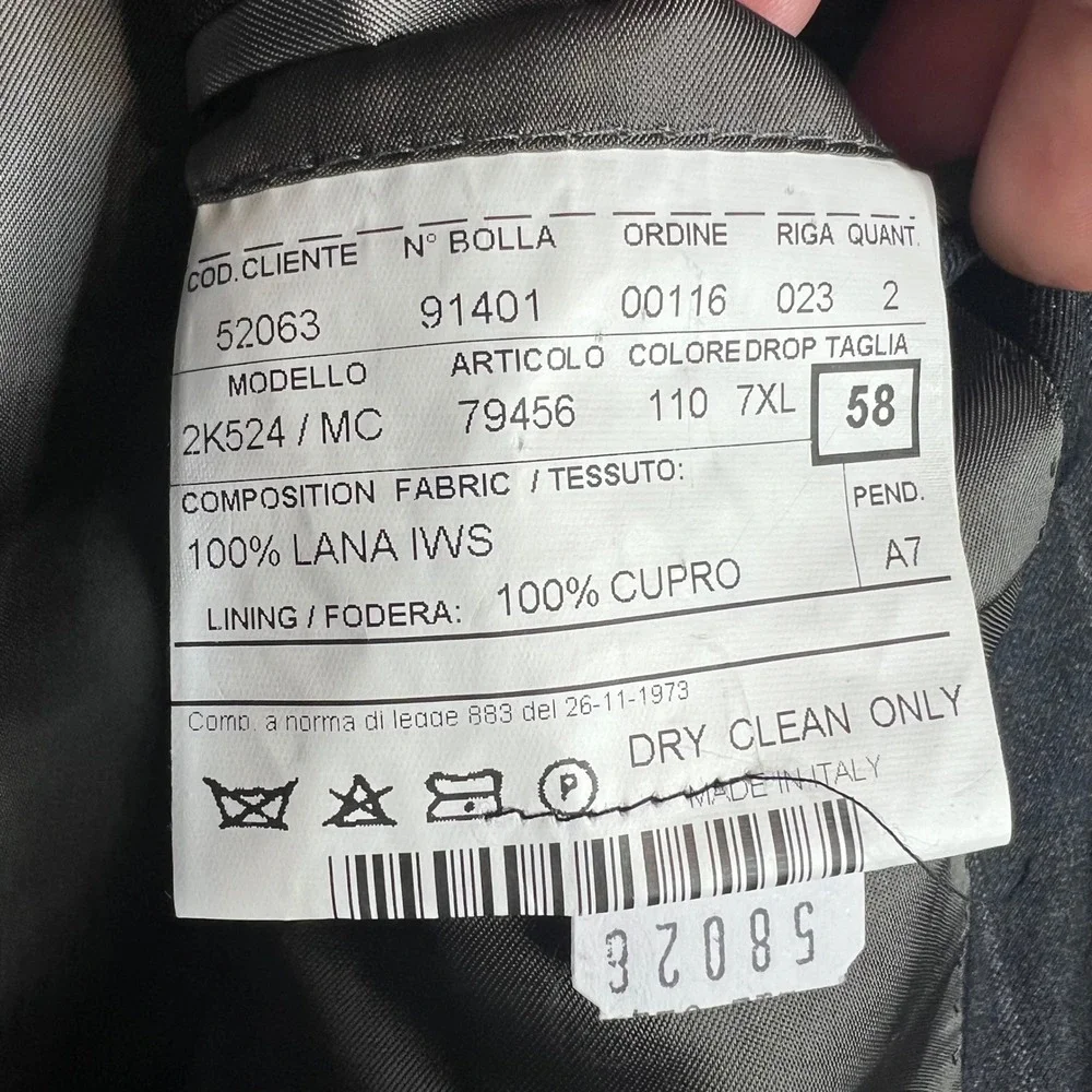 Trussini‎ Linea Nuova 46 XLong Gray Pinstripe Wool Suit Blazer Jacket Italy NEW